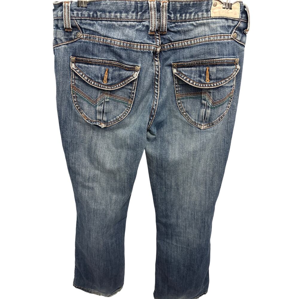 O’Neill Y2K distressed embroidered Jeans Unique flap pockets size 9 34X31